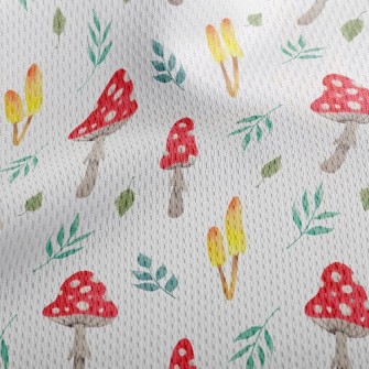 Mushrooms And Leaves Athletic Mesh Flat Back