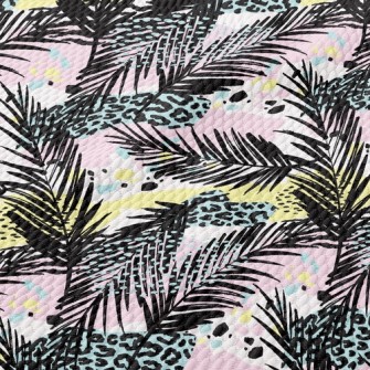 Leopard Print Art Leaves Birdseye Piqué