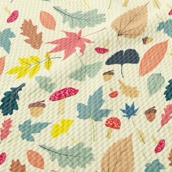 Autumn Fruit Leaves Birdseye Piqué