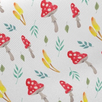 Mushrooms And Leaves Twill