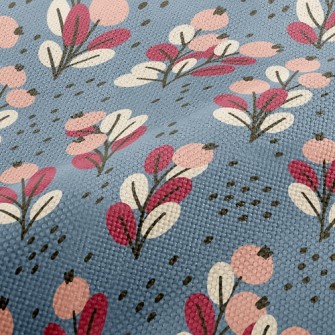 Small Orange Flowers Performance Linen