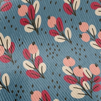Small Orange Flowers Standard Corduroy