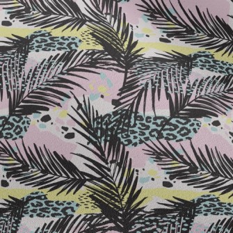 Leopard Print Art Leaves Chiffon