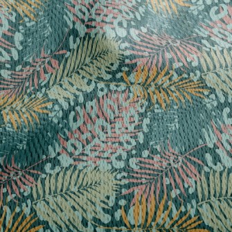 Leopard Print Tropical Plants Athletic Mesh Flat Back