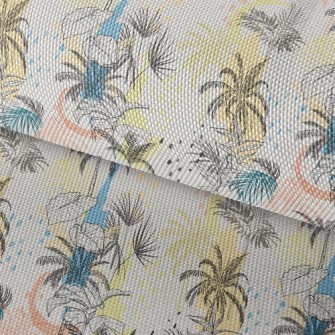 Hand Drawn Palm Trees Waterproof Oxford