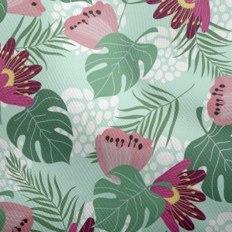 Big Red Flower Leaves Dobby