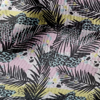 Leopard Print Art Leaves Terry