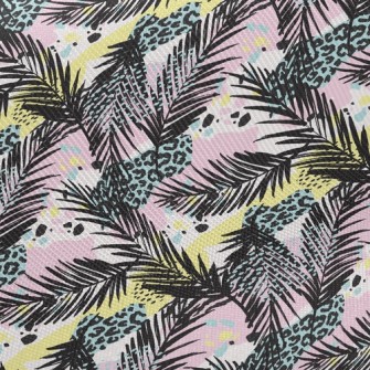 Leopard Print Art Leaves Twill