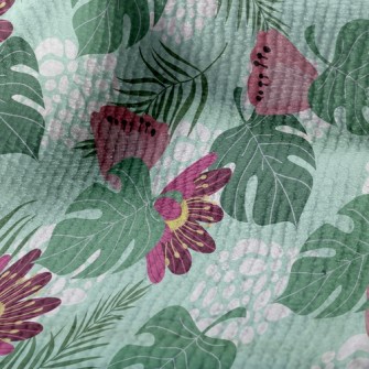 Big Red Flower Leaves Terry