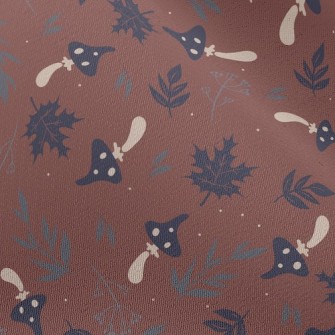 Mushrooms And Fallen Leaves Chiffon