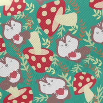 Squirrels Love Mushrooms Twill
