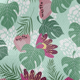 Big Red Flower Leaves Standard Corduroy