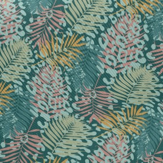 Leopard Print Tropical Plants Twill