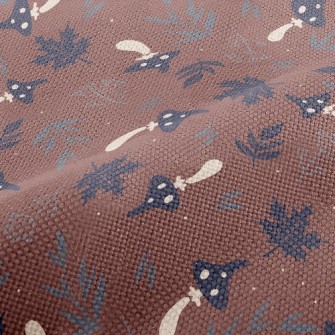 Mushrooms And Fallen Leaves Performance Linen