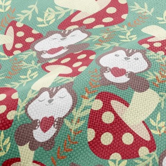 Squirrels Love Mushrooms Performance Linen