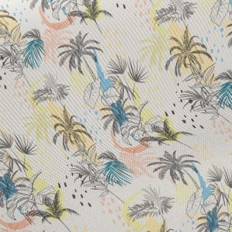 Hand Drawn Palm Trees Twill