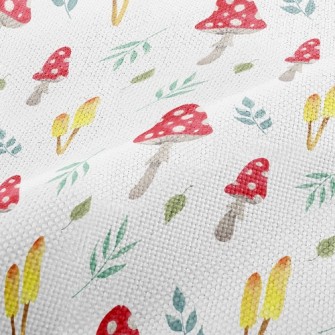 Mushrooms And Leaves Performance Linen