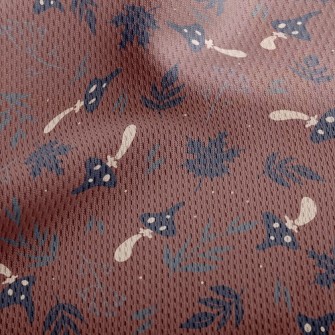 Mushrooms And Fallen Leaves Athletic Mesh Flat Back