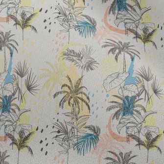 Hand Drawn Palm Trees Chiffon