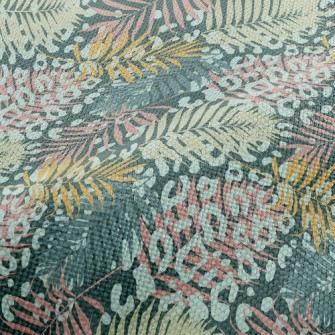 Leopard Print Tropical Plants Performance Linen