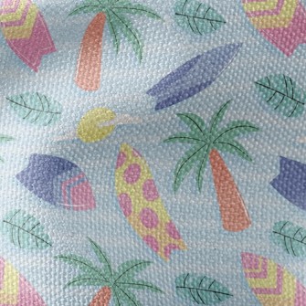 Coconut Tree And Surfboard Waterproof Canvas
