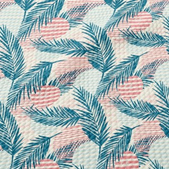 Palm Tree Lines Birdseye Piqué