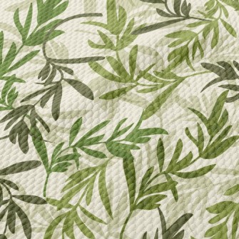 Lush Green Leaves Birdseye Piqué