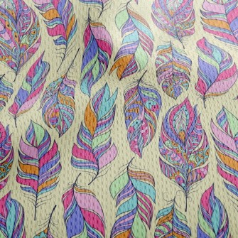 Beautiful Pattern Feathers Athletic Mesh Flat Back