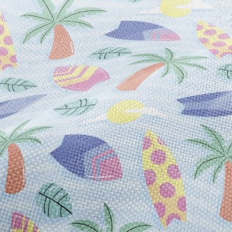 Coconut Tree And Surfboard Performance Linen