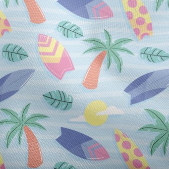 Coconut Tree And Surfboard Dobby