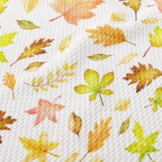 Elegant Autumn Leaves Birdseye Piqué