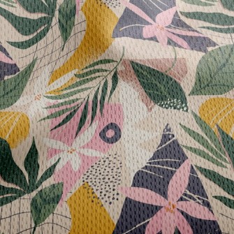 Collage Flowers Leaves Athletic Mesh Flat Back