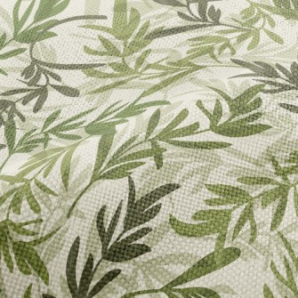 Lush Green Leaves Performance Linen