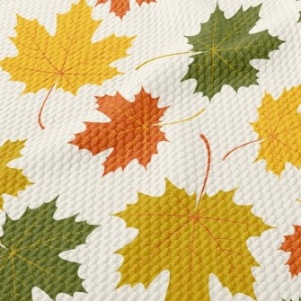 Falling Maple Leaves In Autumn Birdseye Piqué