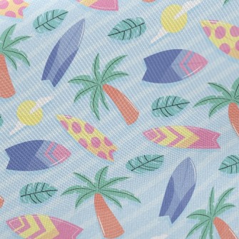 Coconut Tree And Surfboard Twill
