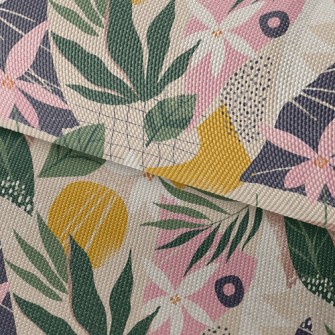 Collage Flowers Leaves Waterproof Oxford