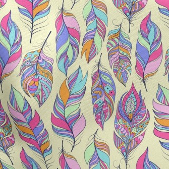 Beautiful Pattern Feathers Stretch Ponte