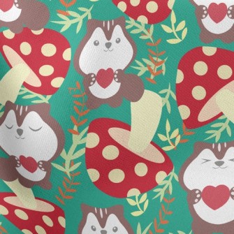 Squirrels Love Mushrooms Stretch Ponte