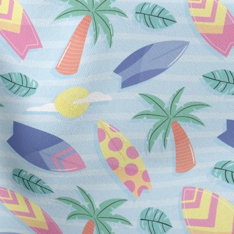 Coconut Tree And Surfboard Stretch Ponte
