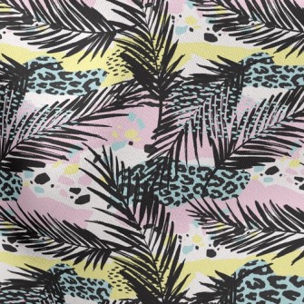 Leopard Print Art Leaves Stretch Ponte