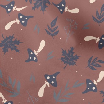 Mushrooms And Fallen Leaves Micro Fleece