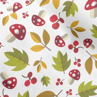 Poisonous Mushrooms And Leaves Micro Fleece