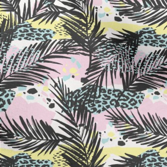 Leopard Print Art Leaves Micro Fleece