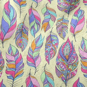 Beautiful Pattern Feathers Minky