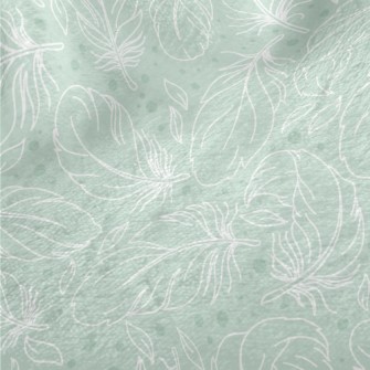 Hand Drawn Feathers Minky