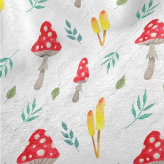 Mushrooms And Leaves Minky