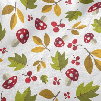 Poisonous Mushrooms And Leaves Minky