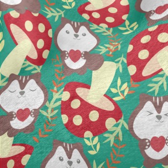 Squirrels Love Mushrooms Minky