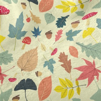 Autumn Fruit Leaves Minky