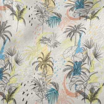 Hand Drawn Palm Trees Minky